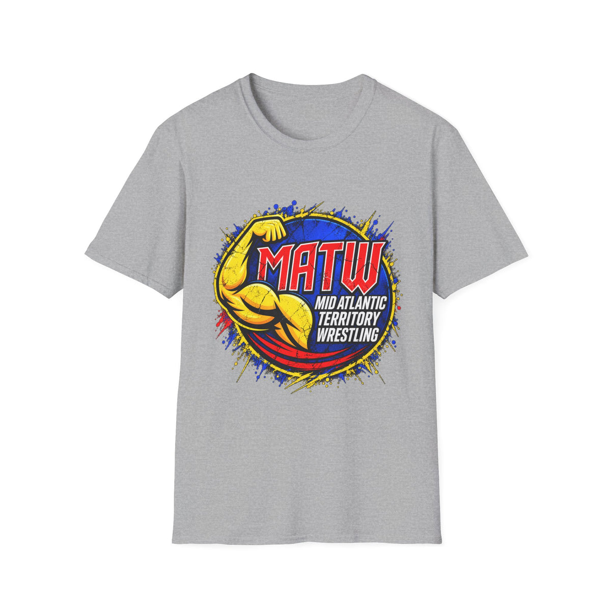 MATW Mid Atlantic Territory Wrestling T‑Shirt — Retro Muscle Wrestling Logo