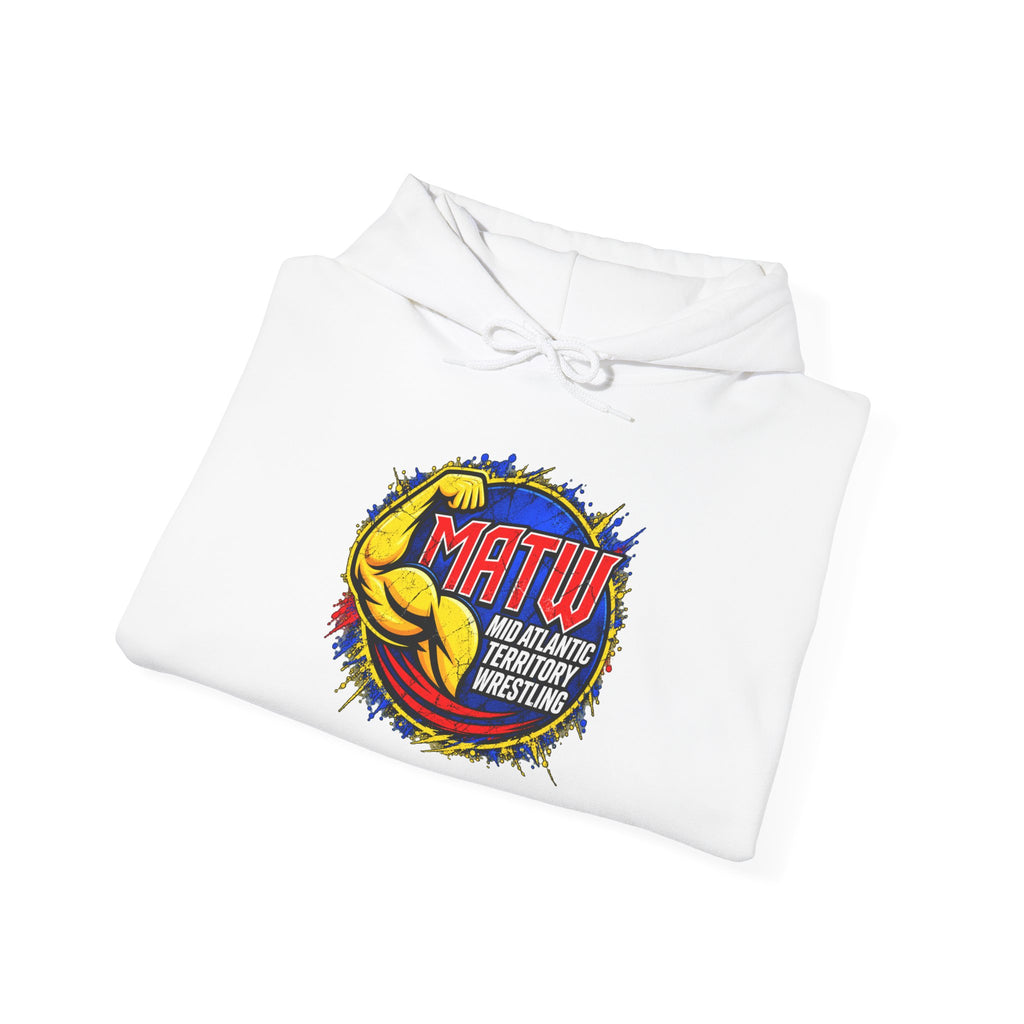 MATW Distressed Logo Hoodie — Vintage Muscle Fitness Graphic Sweatshirt