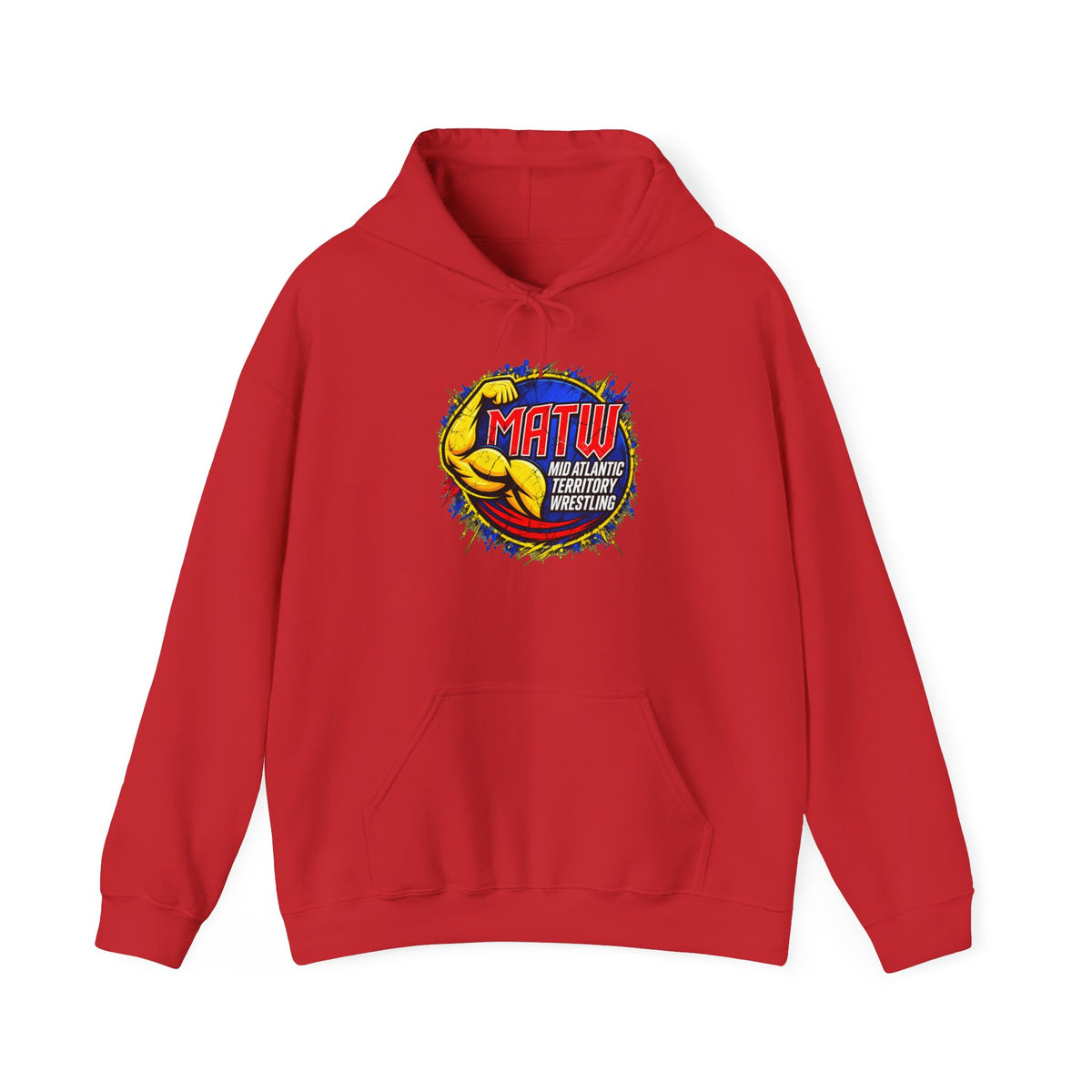 MATW Distressed Logo Hoodie — Vintage Muscle Fitness Graphic Sweatshirt