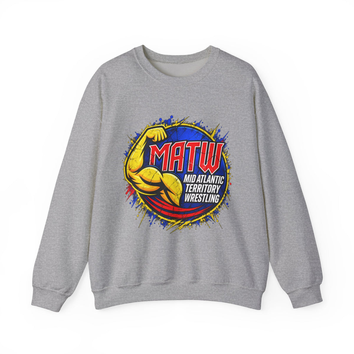 Wrestling Crewneck Sweatshirt – MATW (Mid Atlantic Territory Wrestling) Retro Muscle Logo