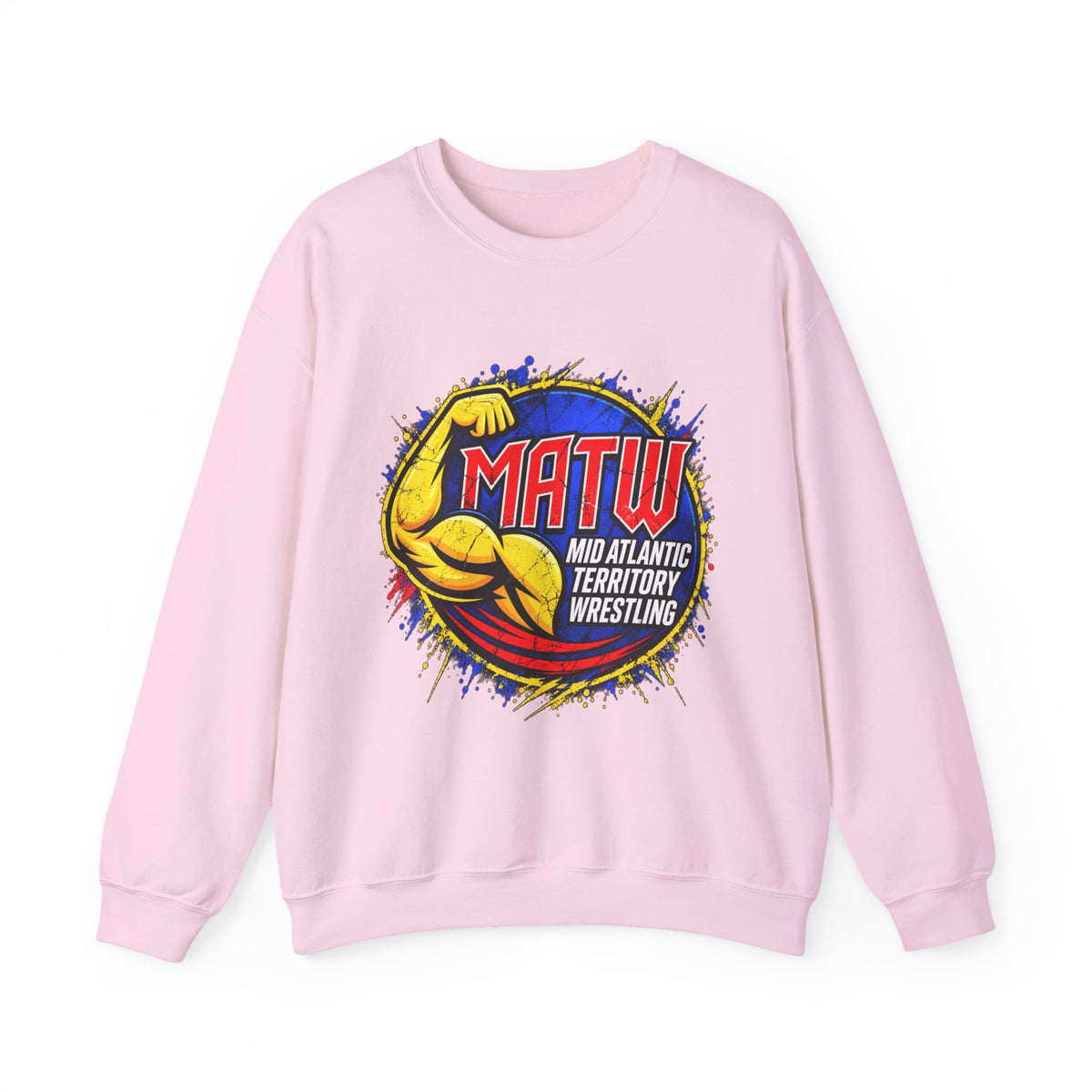 Wrestling Crewneck Sweatshirt – MATW (Mid Atlantic Territory Wrestling) Retro Muscle Logo