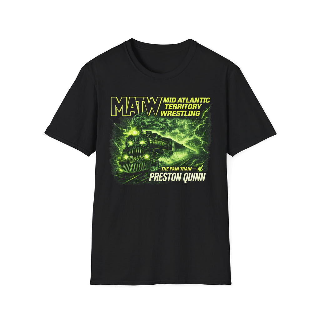 MATW 'Preston Quinn' Wrestling T-Shirt — Neon Train Mid Atlantic Territory Retro Tee