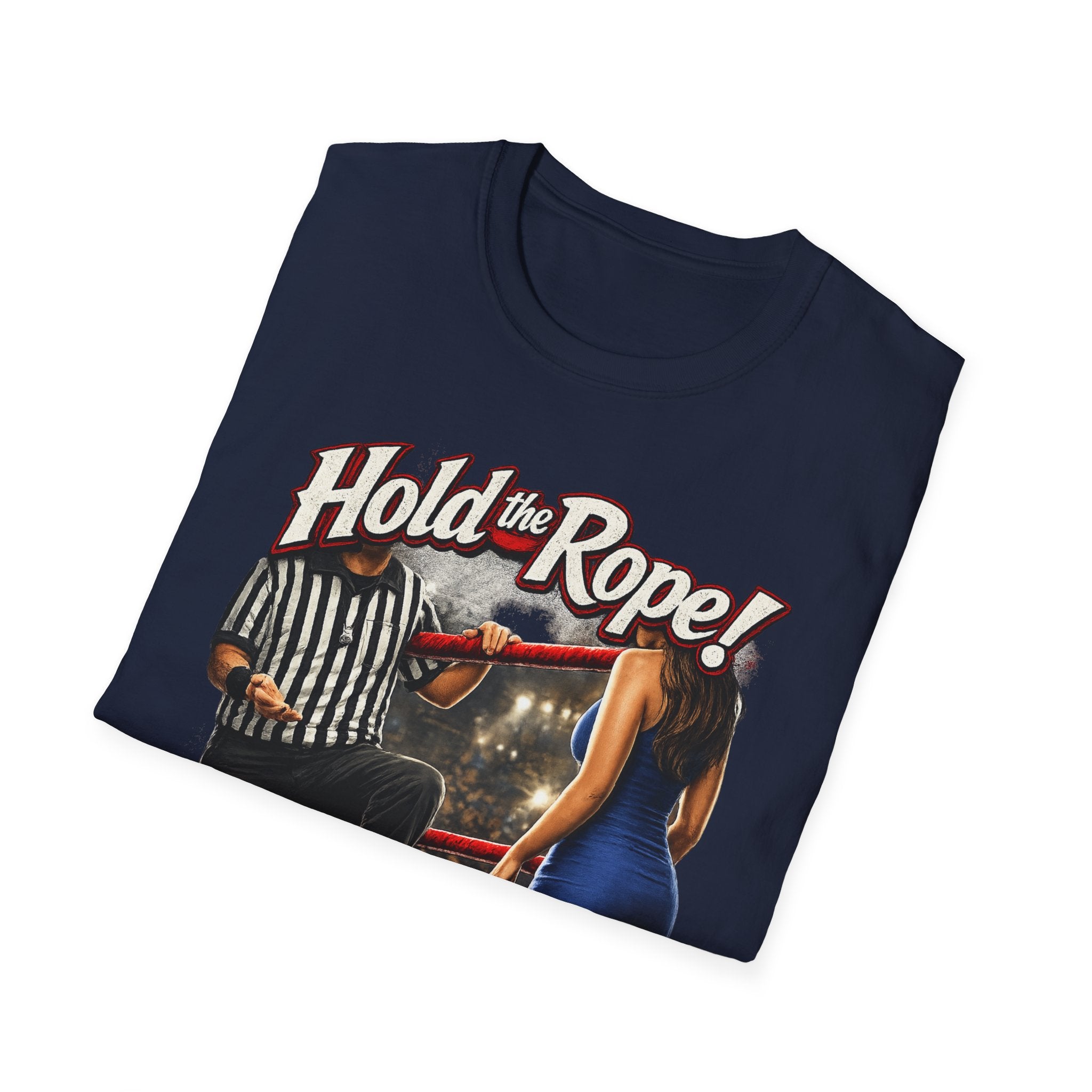 T-Shirt — "Hold the Rope!" April Bailey Vintage Wrestling Graphic Tee