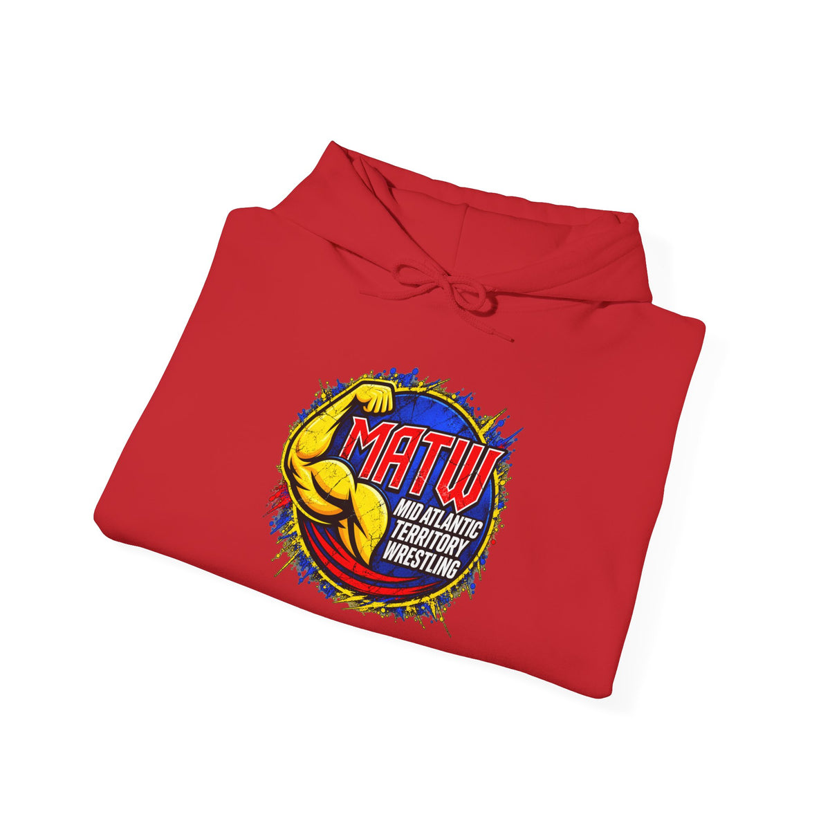 MATW Distressed Logo Hoodie — Vintage Muscle Fitness Graphic Sweatshirt