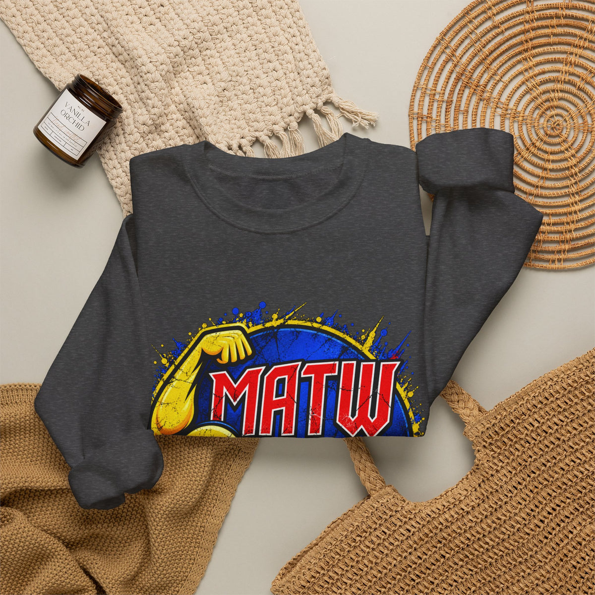 Wrestling Crewneck Sweatshirt – MATW (Mid Atlantic Territory Wrestling) Retro Muscle Logo
