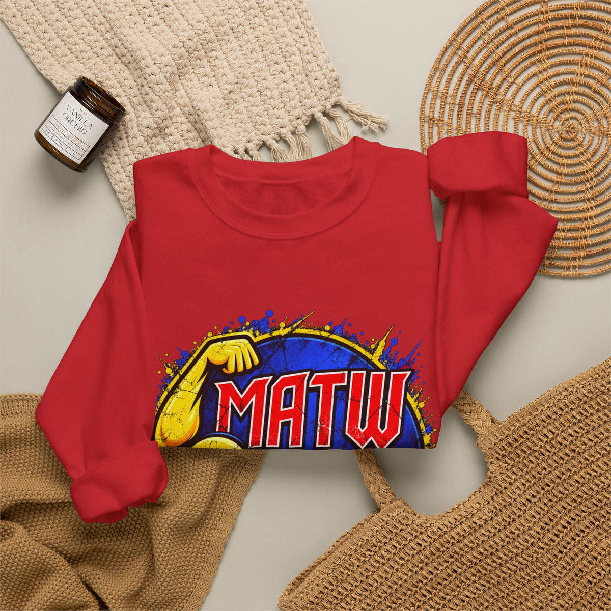Wrestling Crewneck Sweatshirt – MATW (Mid Atlantic Territory Wrestling) Retro Muscle Logo