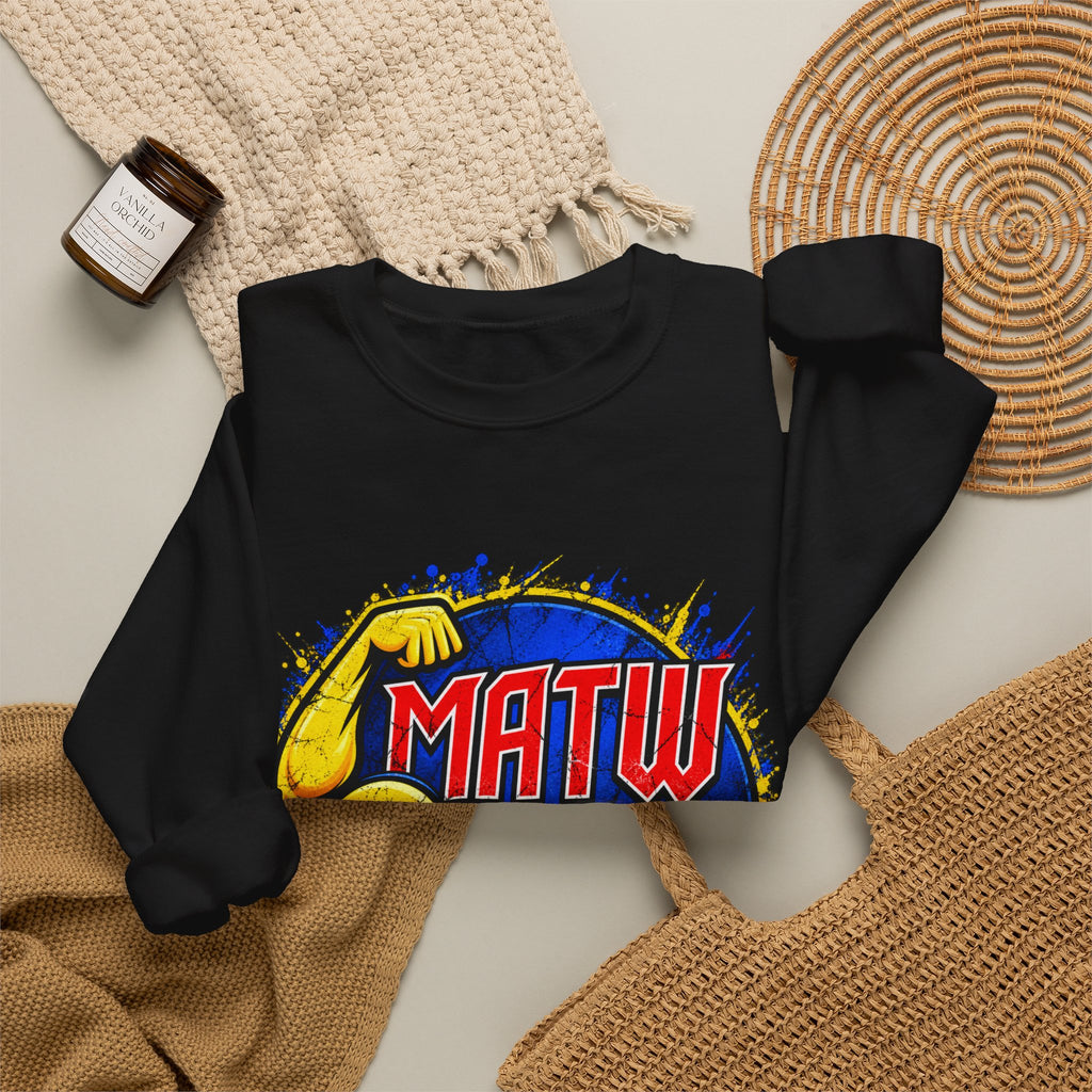 Wrestling Crewneck Sweatshirt – MATW (Mid Atlantic Territory Wrestling) Retro Muscle Logo