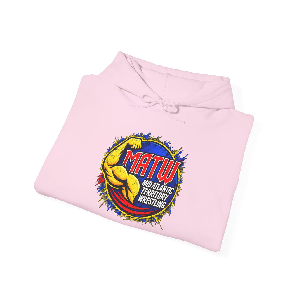 MATW Distressed Logo Hoodie — Vintage Muscle Fitness Graphic Sweatshirt