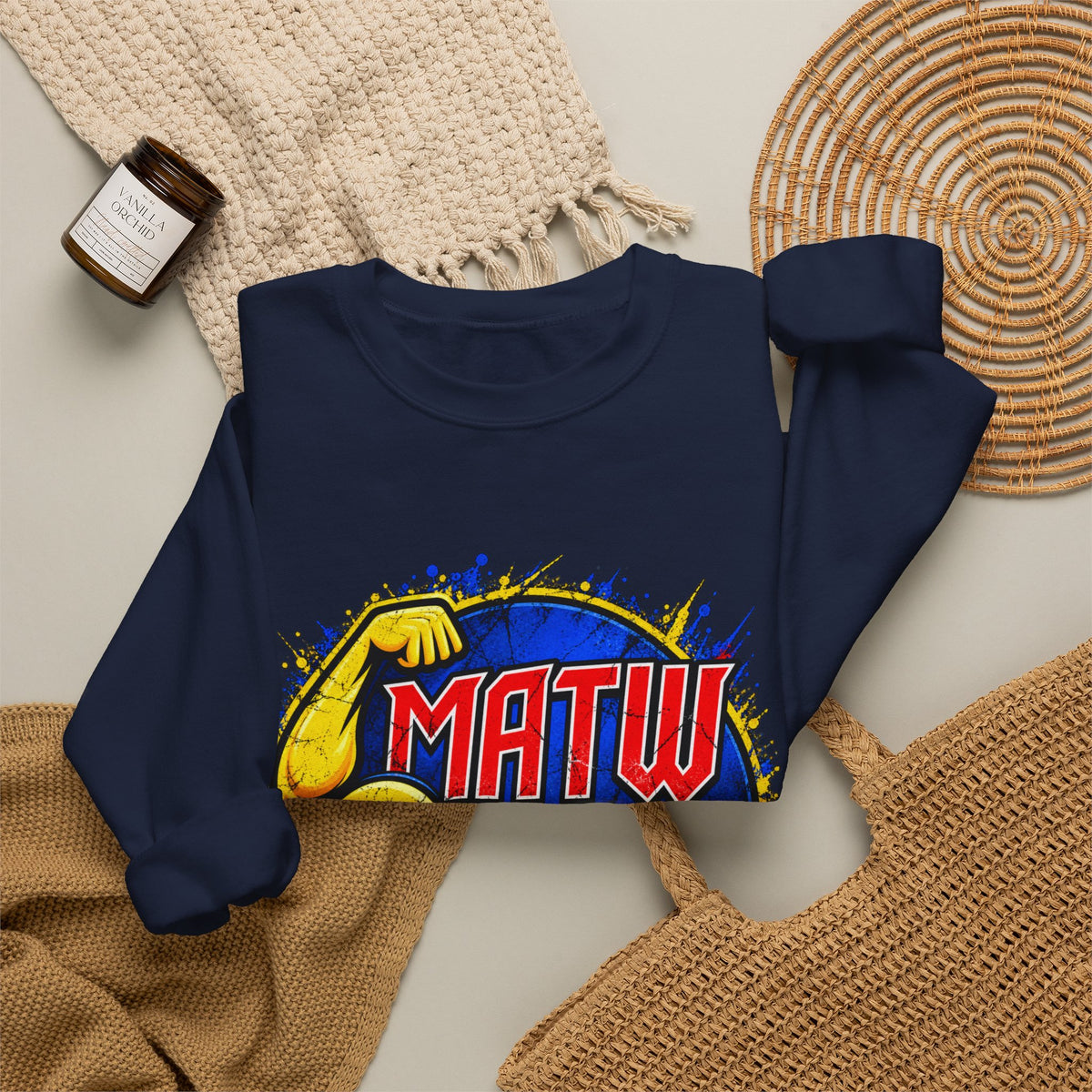 Wrestling Crewneck Sweatshirt – MATW (Mid Atlantic Territory Wrestling) Retro Muscle Logo