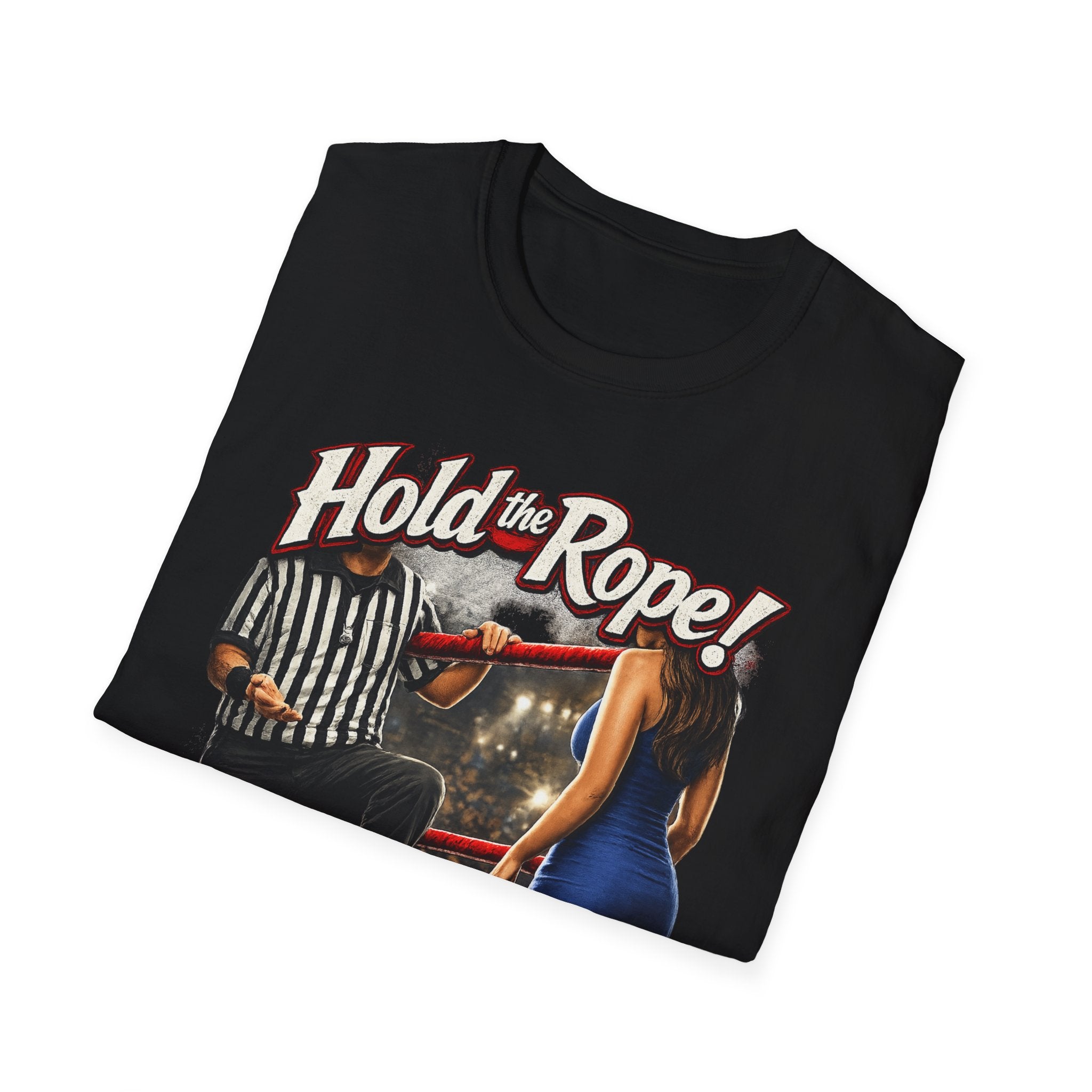 T-Shirt — "Hold the Rope!" April Bailey Vintage Wrestling Graphic Tee