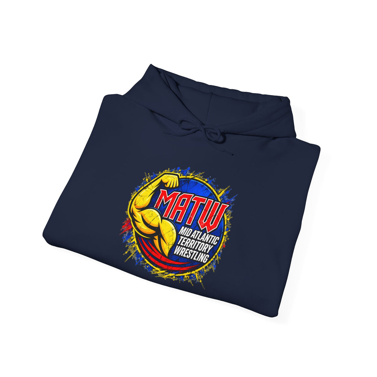 MATW Distressed Logo Hoodie — Vintage Muscle Fitness Graphic Sweatshirt