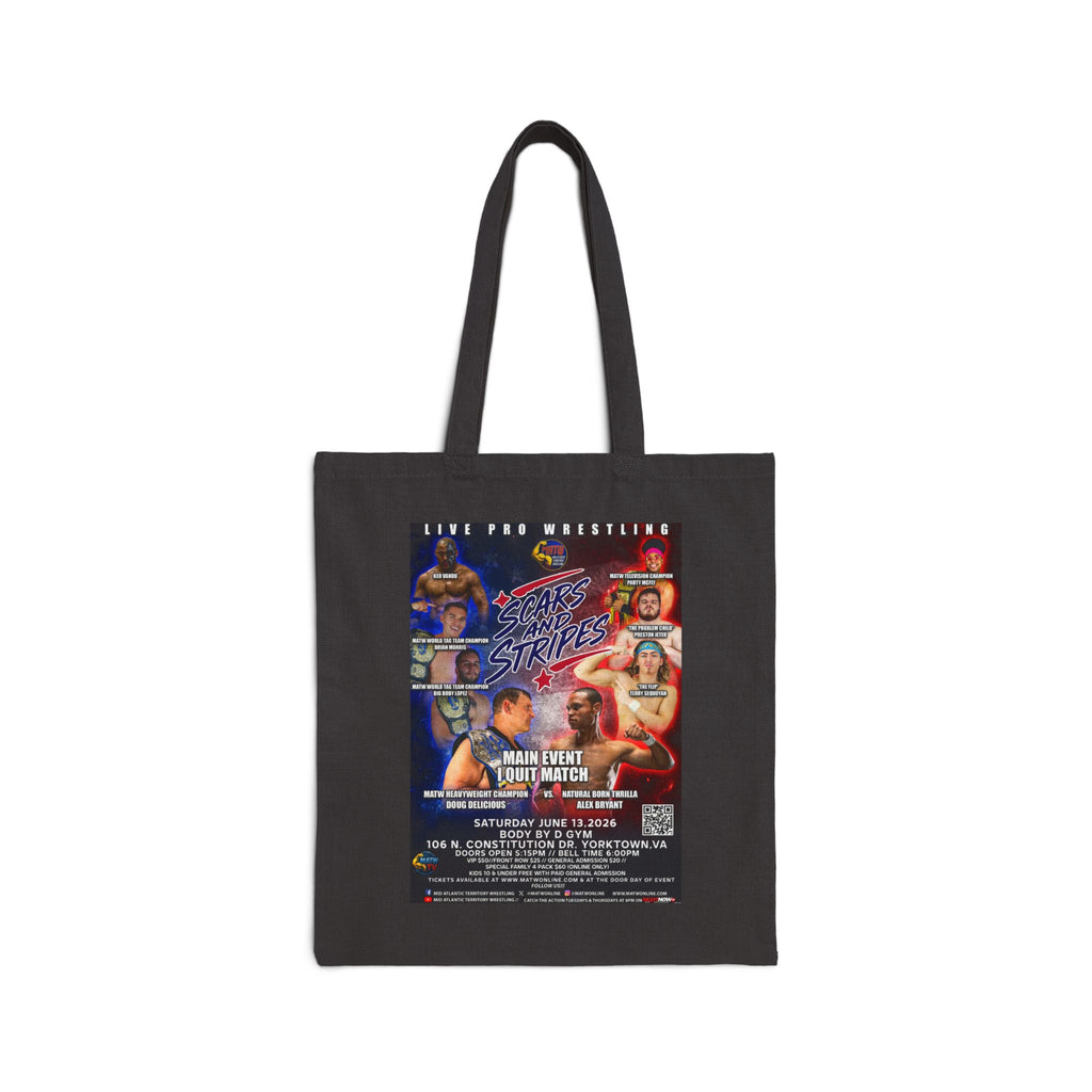 Vintage Boxing Event Poster Canvas Tote Bag — Retro Fight Night Gym Tote