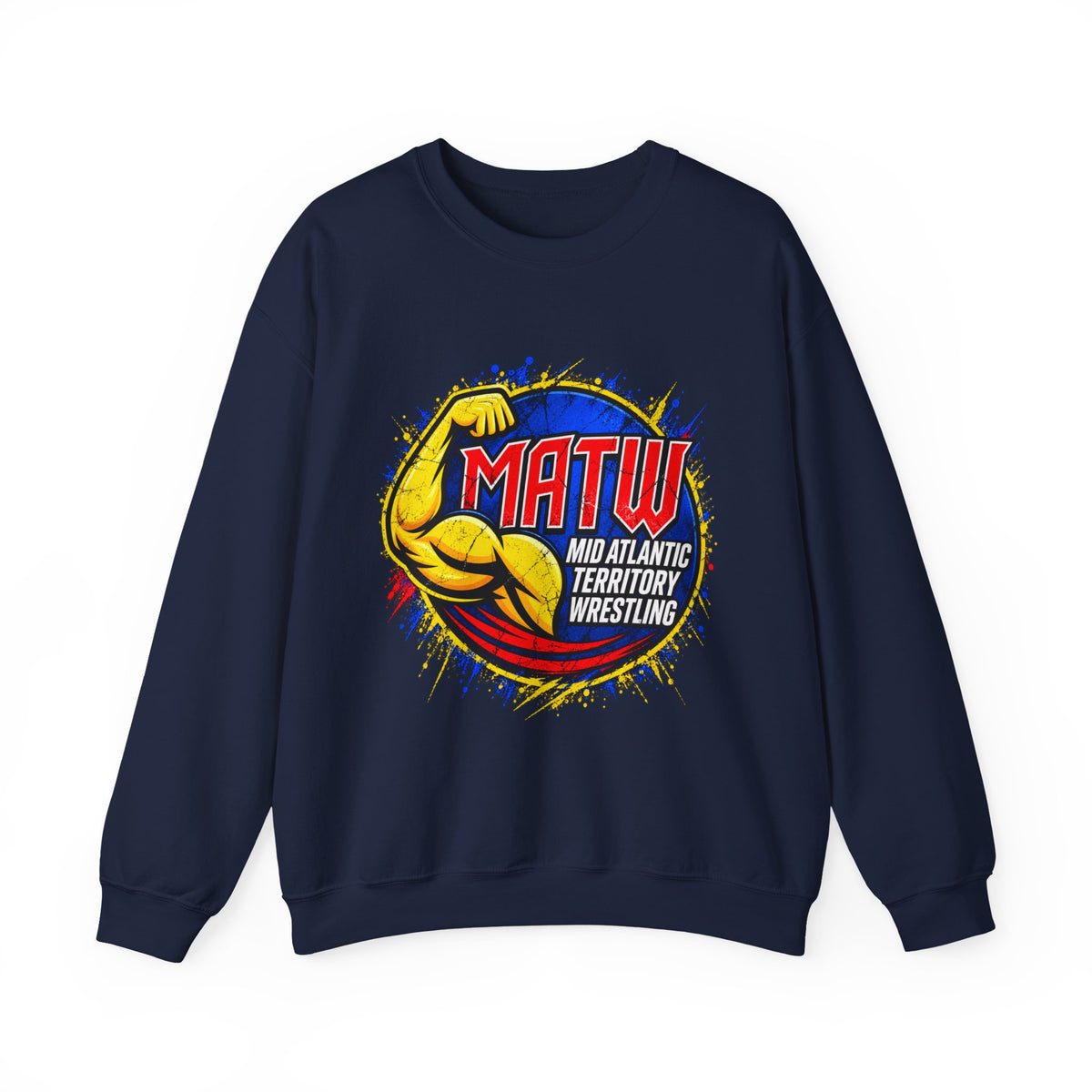 Wrestling Crewneck Sweatshirt – MATW (Mid Atlantic Territory Wrestling) Retro Muscle Logo