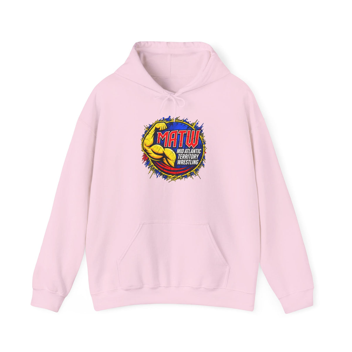 MATW Distressed Logo Hoodie — Vintage Muscle Fitness Graphic Sweatshirt