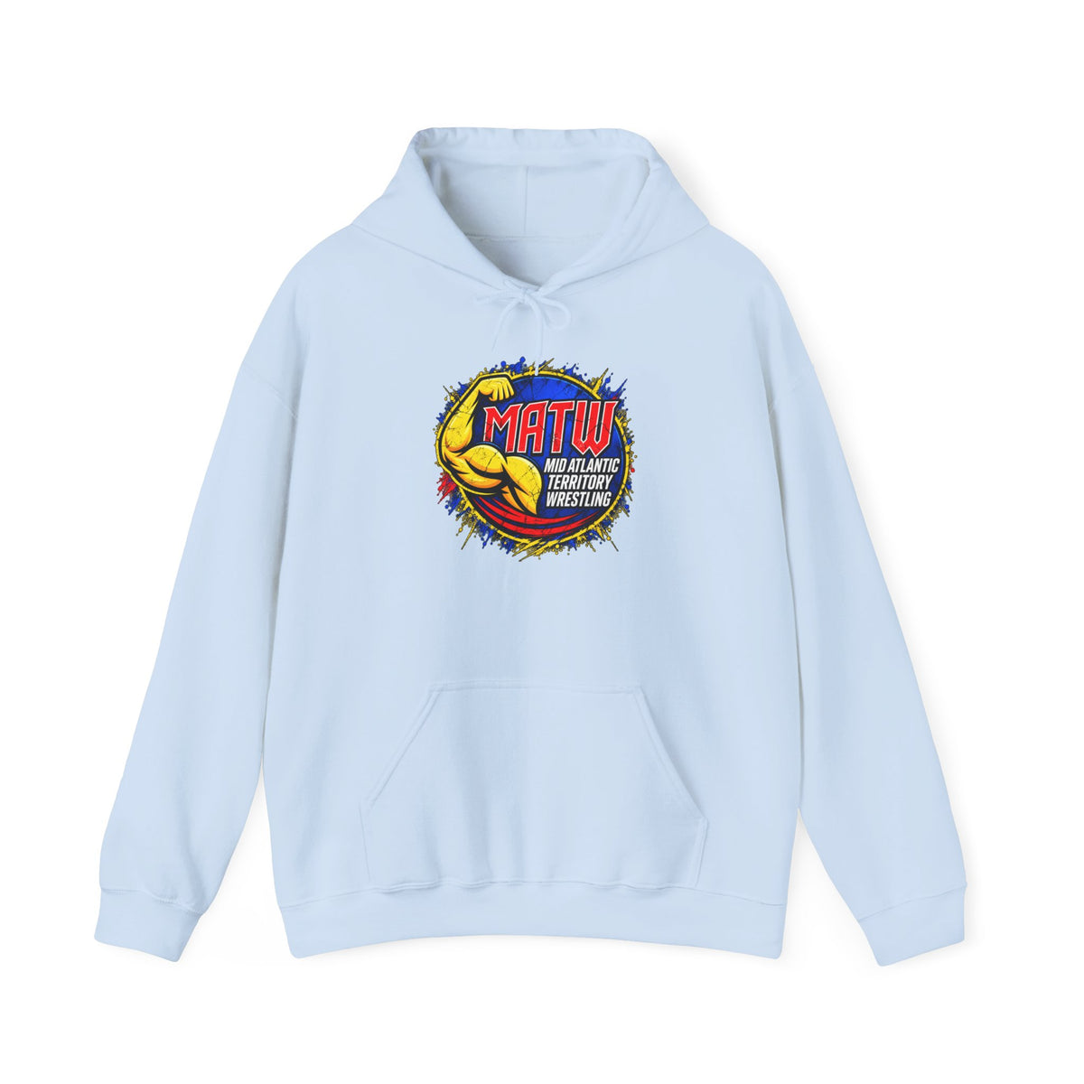 MATW Distressed Logo Hoodie — Vintage Muscle Fitness Graphic Sweatshirt